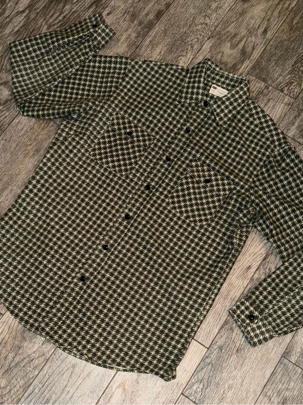 Vintage 70s Sears Perma-Prest Houndstooth Shirt